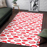Lips Pattern Print Design 05 Area Rug