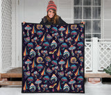 Colorful Mushroom Pattern Premium Quilt