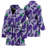 Eggplant Pattern Print Design 03 Women's Bathrobe