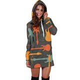 Electric Guitars Pattern Women'S Hoodie Dress