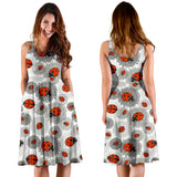 Ladybug Pattern Print Design 05 Sleeveless Midi Dress