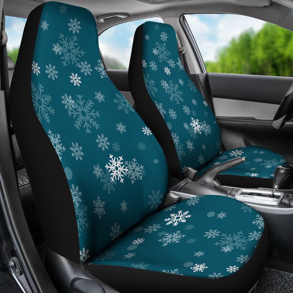 Snowflake Pattern Dark Background  Universal Fit Car Seat Covers