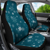 Snowflake Pattern Dark Background  Universal Fit Car Seat Covers