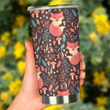 Fox Leaves Mushroom Pattern Tumbler