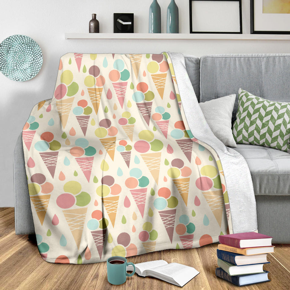 Ice Cream Cone Pattern Premium Blanket
