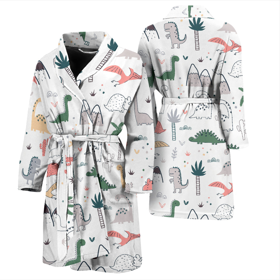 Cute Cartoon Dinosaurs Tree Pattern Men'S Bathrobe
