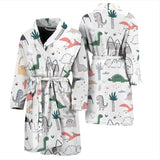 Cute Cartoon Dinosaurs Tree Pattern Men'S Bathrobe