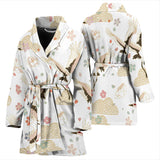 Beautiful Japanese Cranes Pattern Women'S Bathrobe