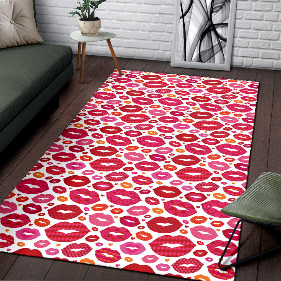 Lips Pattern Print Design 01 Area Rug