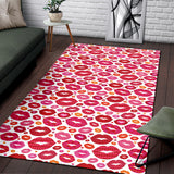Lips Pattern Print Design 01 Area Rug