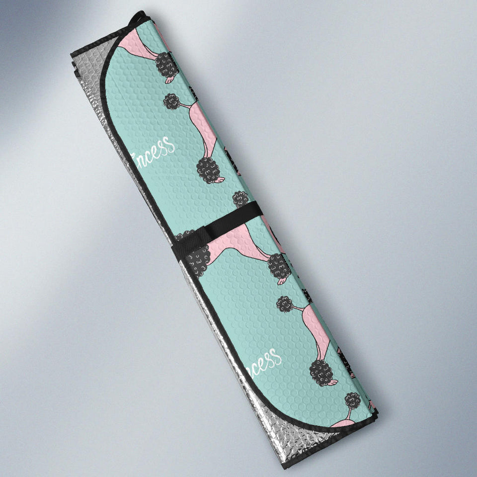 Poodle Dog Green Background Car Sun Shade