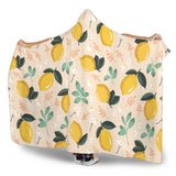 Lemon Flower Leave Pattern Hooded Blanket