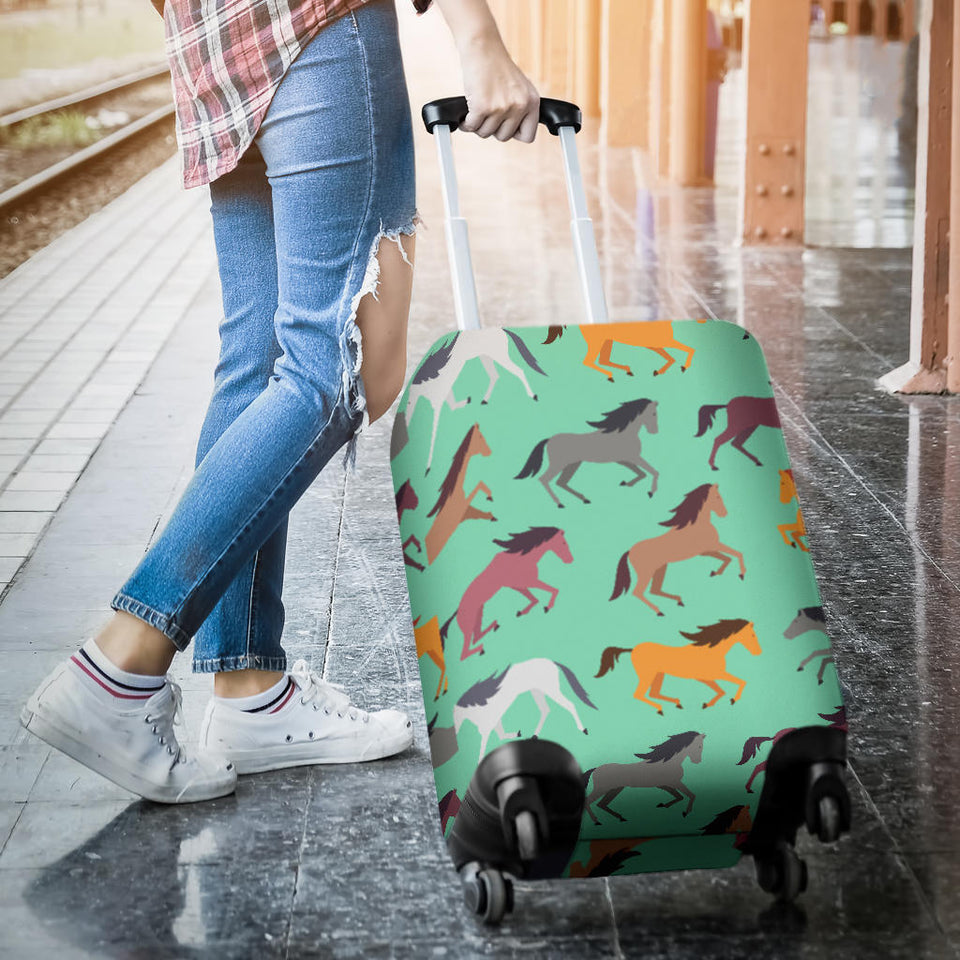 Colorful Horses Pattern Luggage Covers