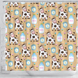 Cow Bottle Of Milk Pattern Shower Curtain Fulfilled In US