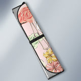 Pink Flamingo Birds Pineapples Hibiscus Flower Pattern Car Sun Shade