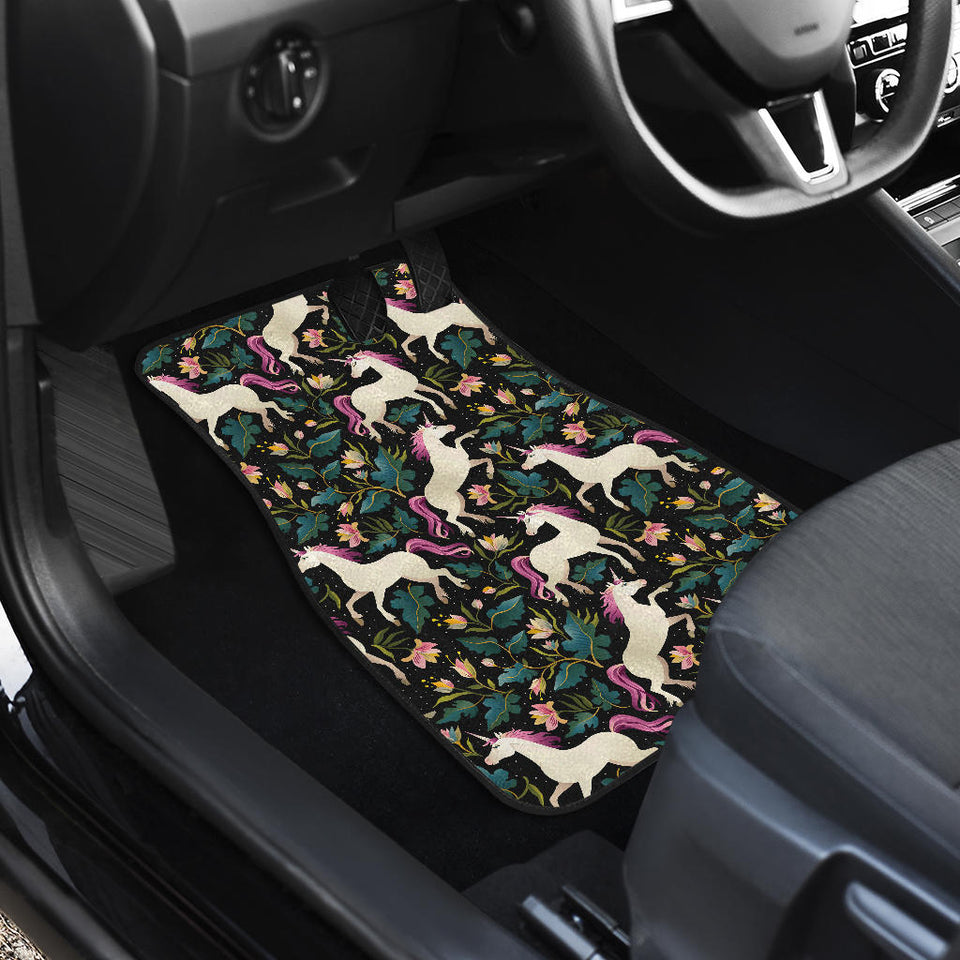 Unicorns Forest Background Front Car Mats