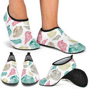 Colorful Shell Pattern Aqua Shoes