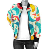 Colorful Moon Pattern Women'S Bomber Jacket