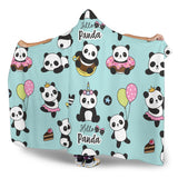 Cute Baby Panda Pattern Hooded Blanket