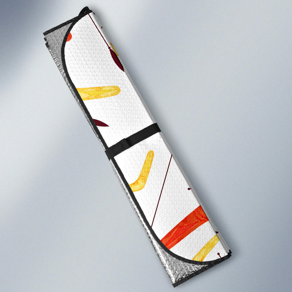Waterclor Boomerang Australian Aboriginal Ornament Car Sun Shade