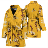 Bee Flower Pattern Women'S Bathrobe