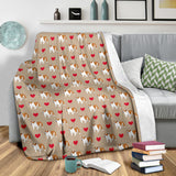 English Bulldog Pattern Print Design 05 Premium Blanket