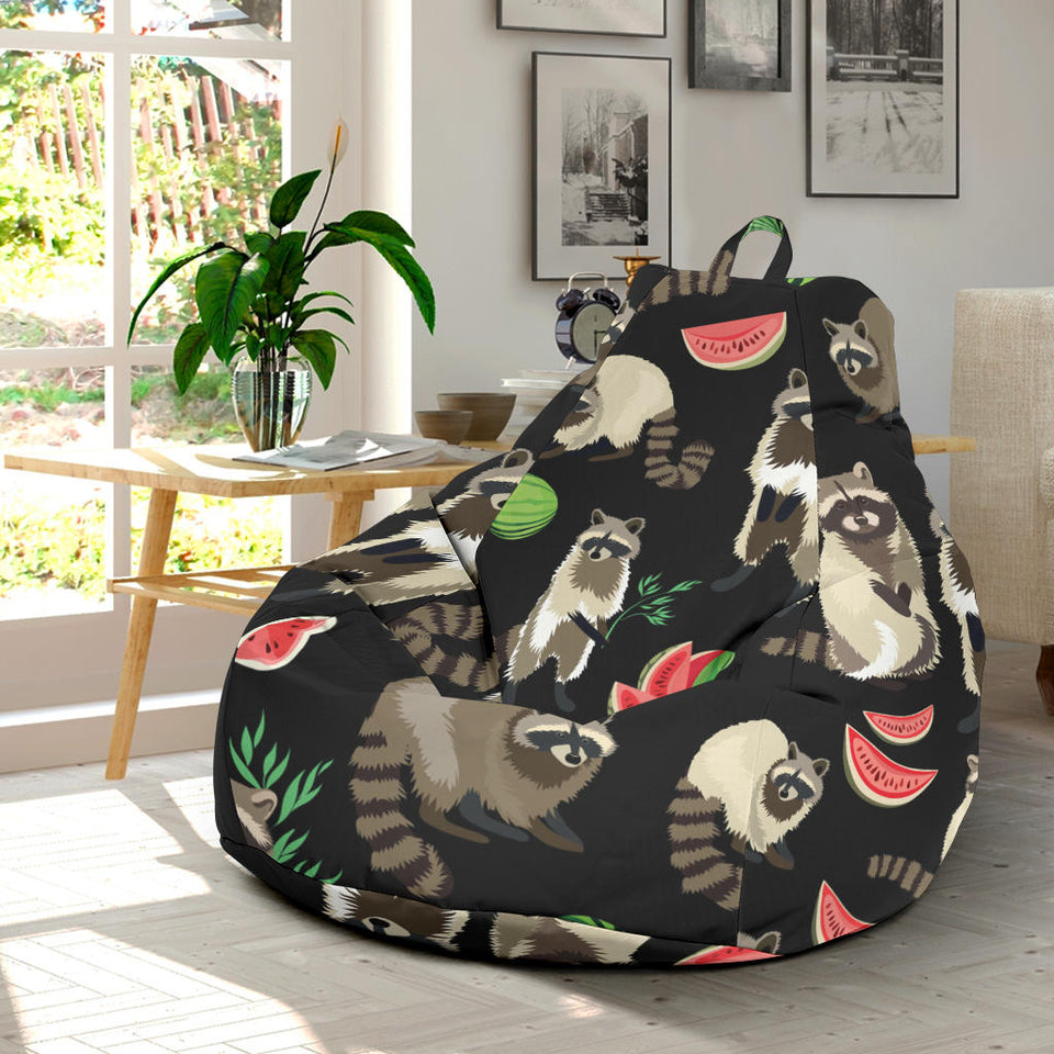 Raccoon Watermelon Pattern Bean Bag Cover