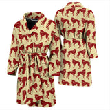 Greyhound Pattern Print Design 04 Men's Bathrobe