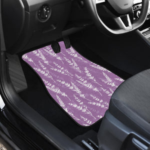 Lavender Flowers Purple Pattern Front Car Mats