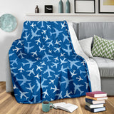 Airplane Pattern In The Sky Premium Blanket
