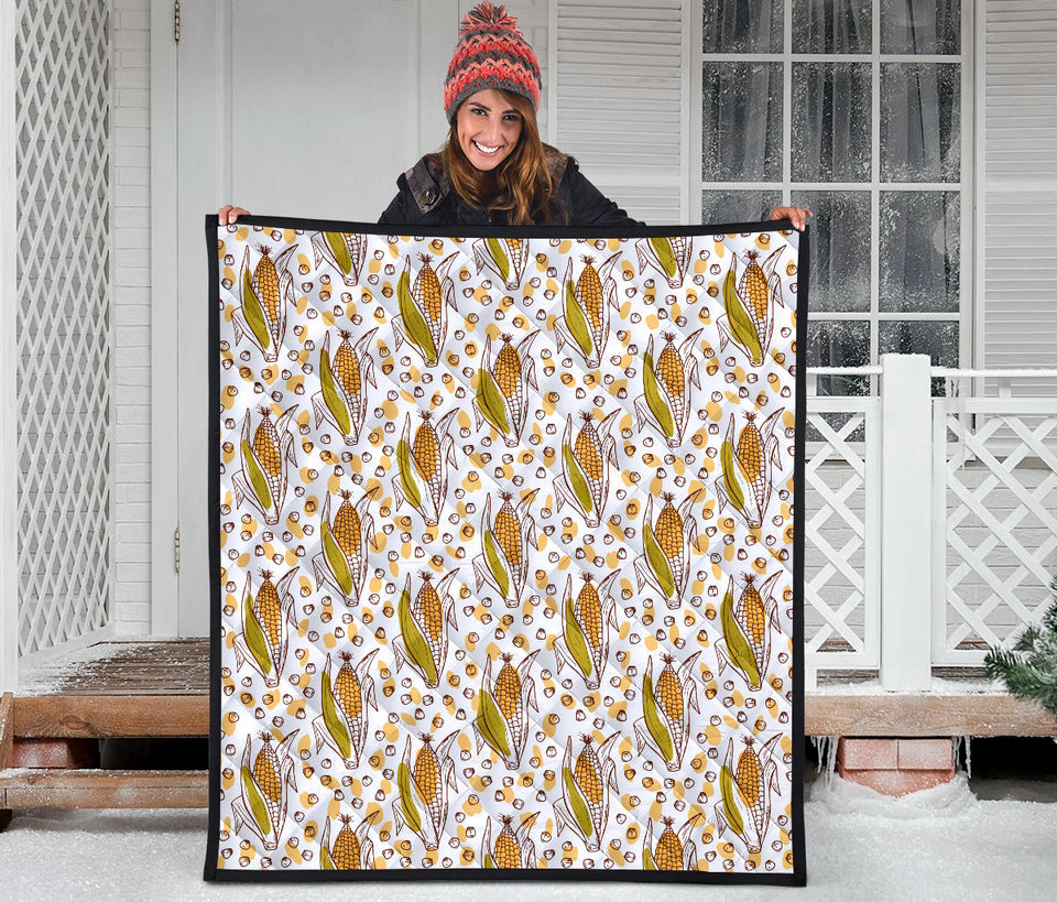 Corn Pattern Print Design 02 Premium Quilt