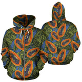 Colorful Papaya Tropical Leaves Zip Up Hoodie