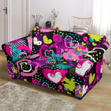 Heart Dot Wave Star Creative Design Pattern Loveseat Couch Slipcover