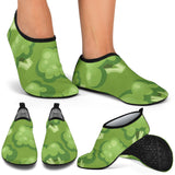 Broccoli Pattern Green Background Aqua Shoes