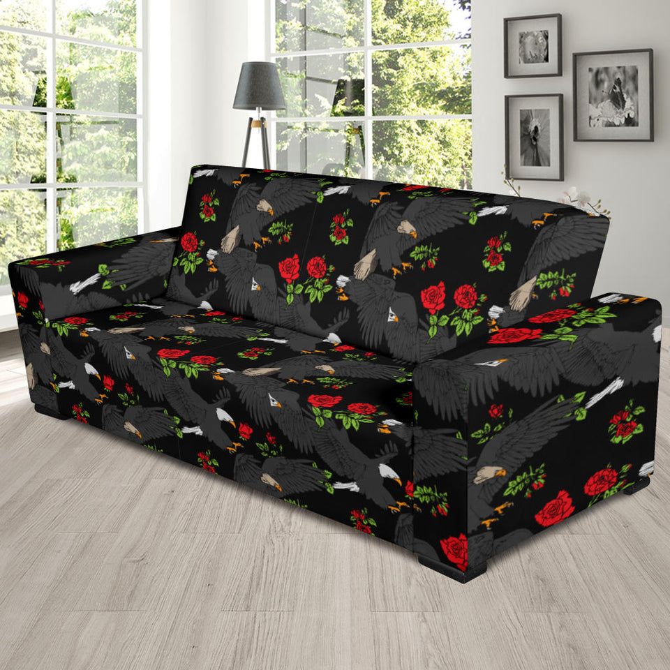 Eagle Pattern Print Design 04 Sofa Slipcover