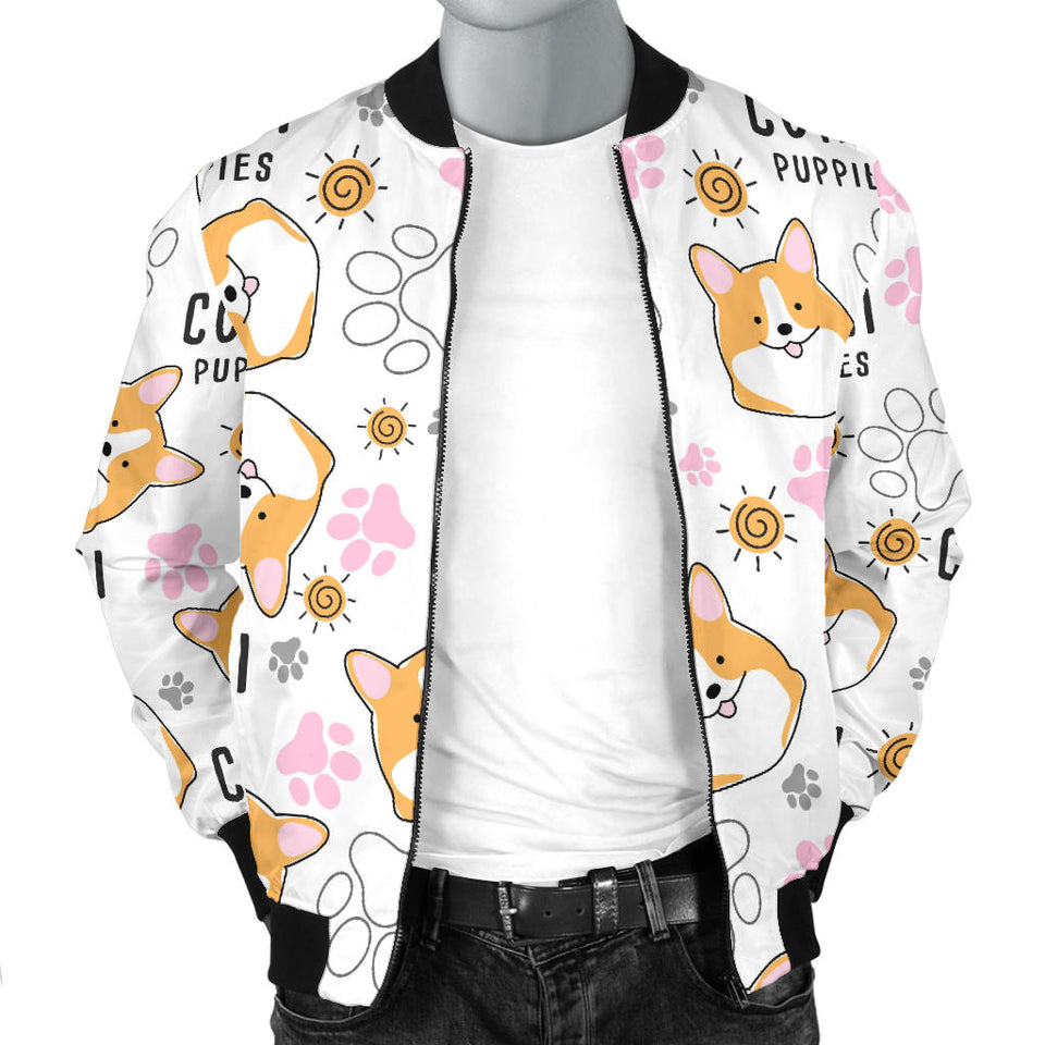 Corgi Dog Pattern Men'S Bomber Jacket