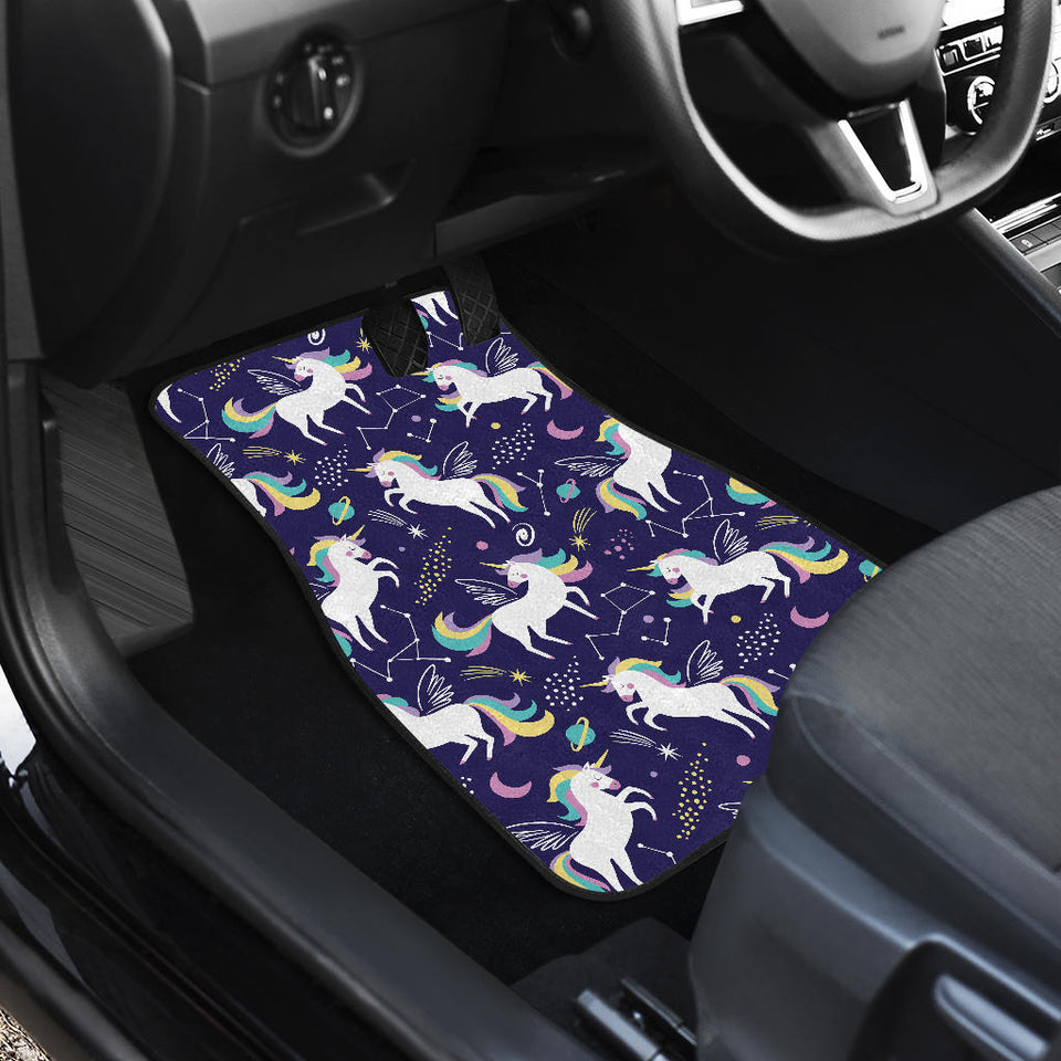 Hand Drawn Cute Unicorn Star Planet Front Car Mats