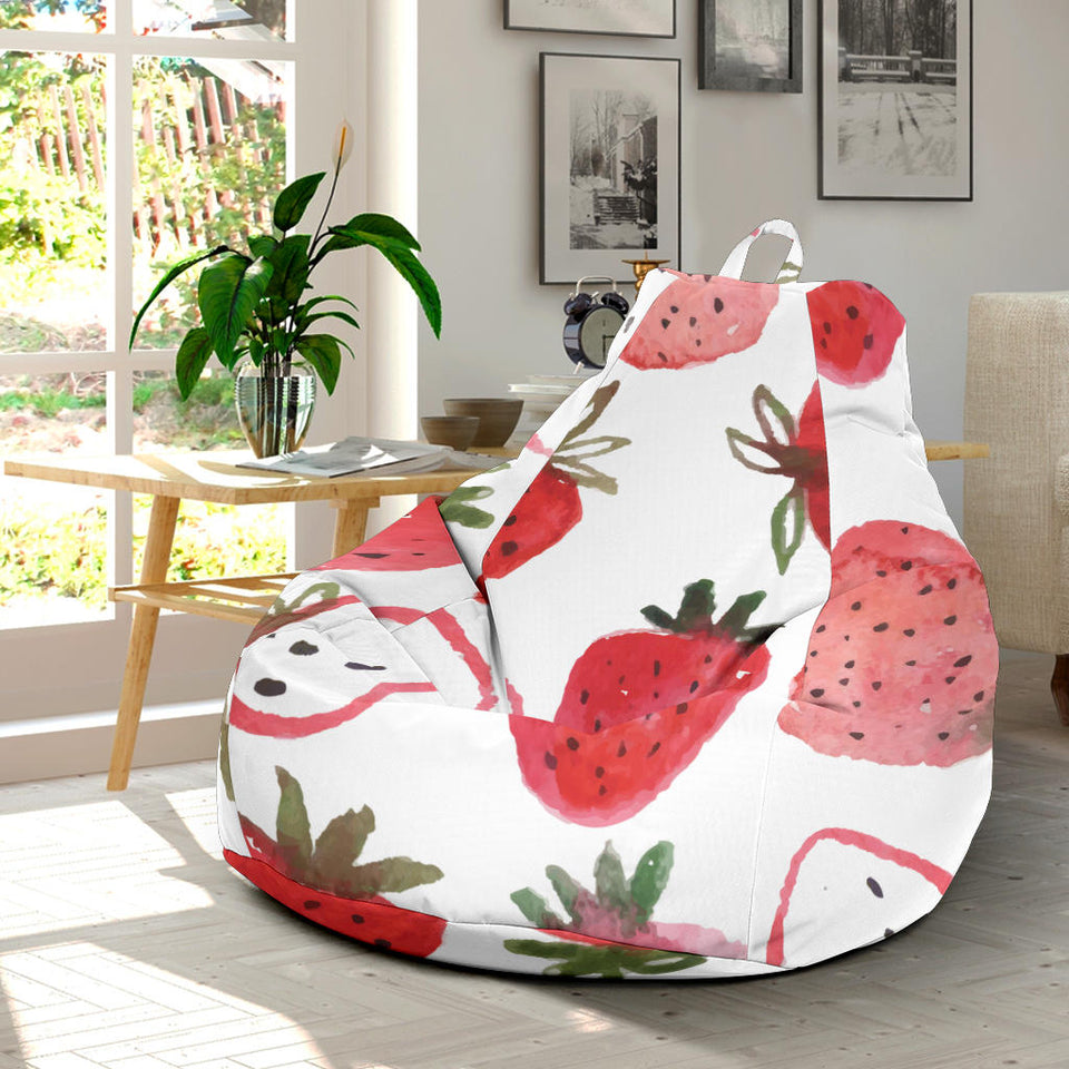 Watercolor Hand Drawn Beautiful Strawberry Pattern Bean Bag Cover
