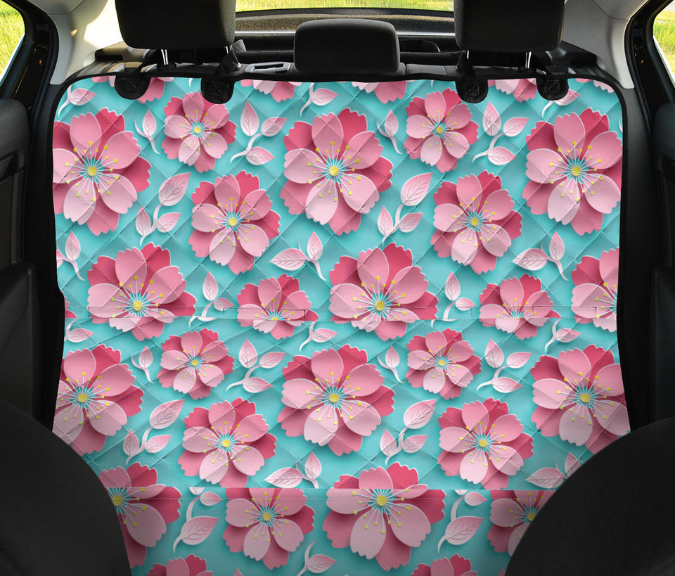 3D Sakura Cherry Blossom Pattern Dog Car Seat Covers
