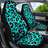 Green Leopard Skin Print Pattern Universal Fit Car Seat Covers