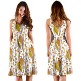 Corn Pattern Print Design 02 Sleeveless Midi Dress