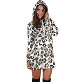 Leopard Skin Print Pattern Women'S Hoodie Dress