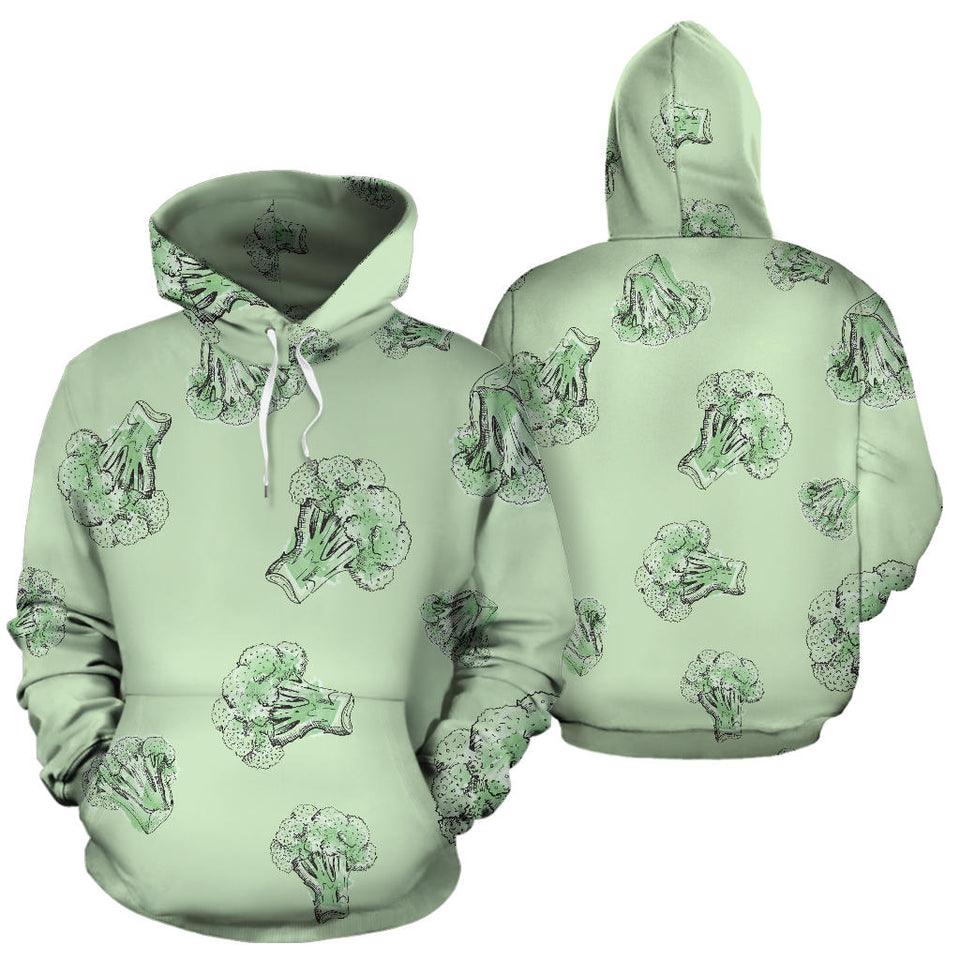 Broccoli Sketch Pattern Men Women Pullover Hoodie