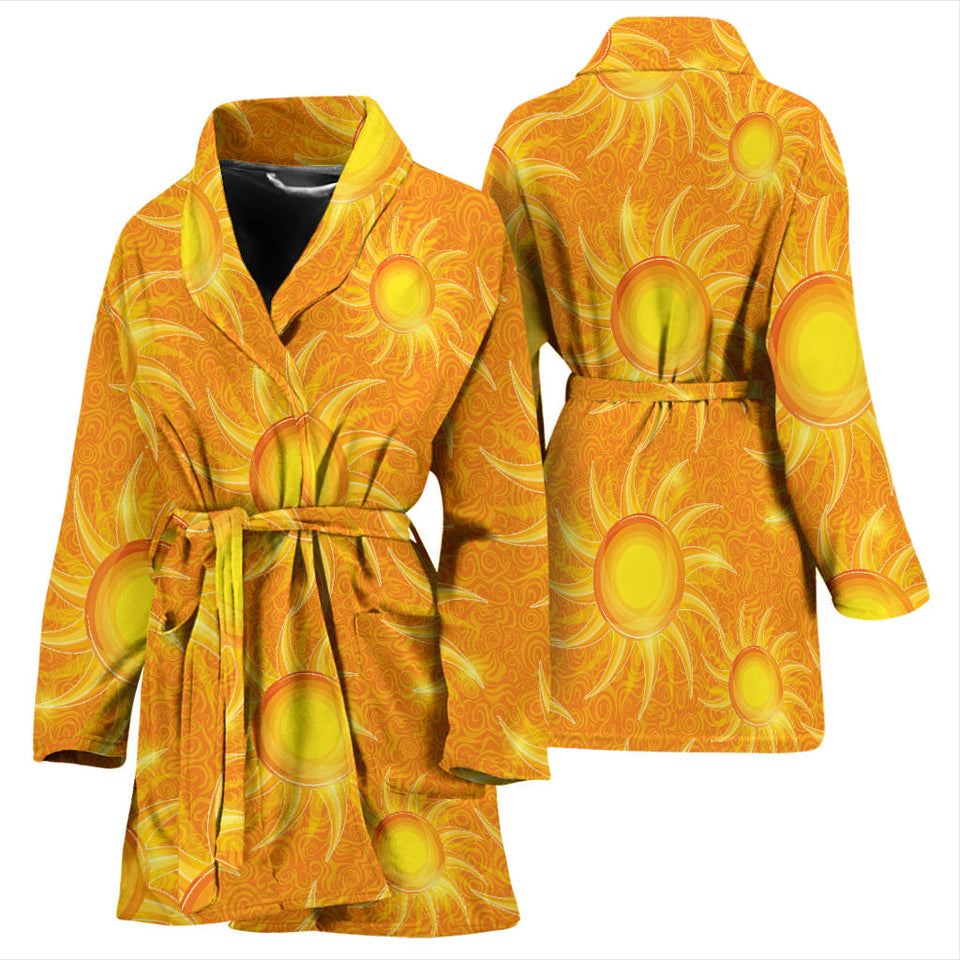 Sun Orange Background Women'S Bathrobe