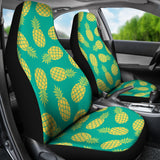 Pineapples Pattern Green Background  Universal Fit Car Seat Covers