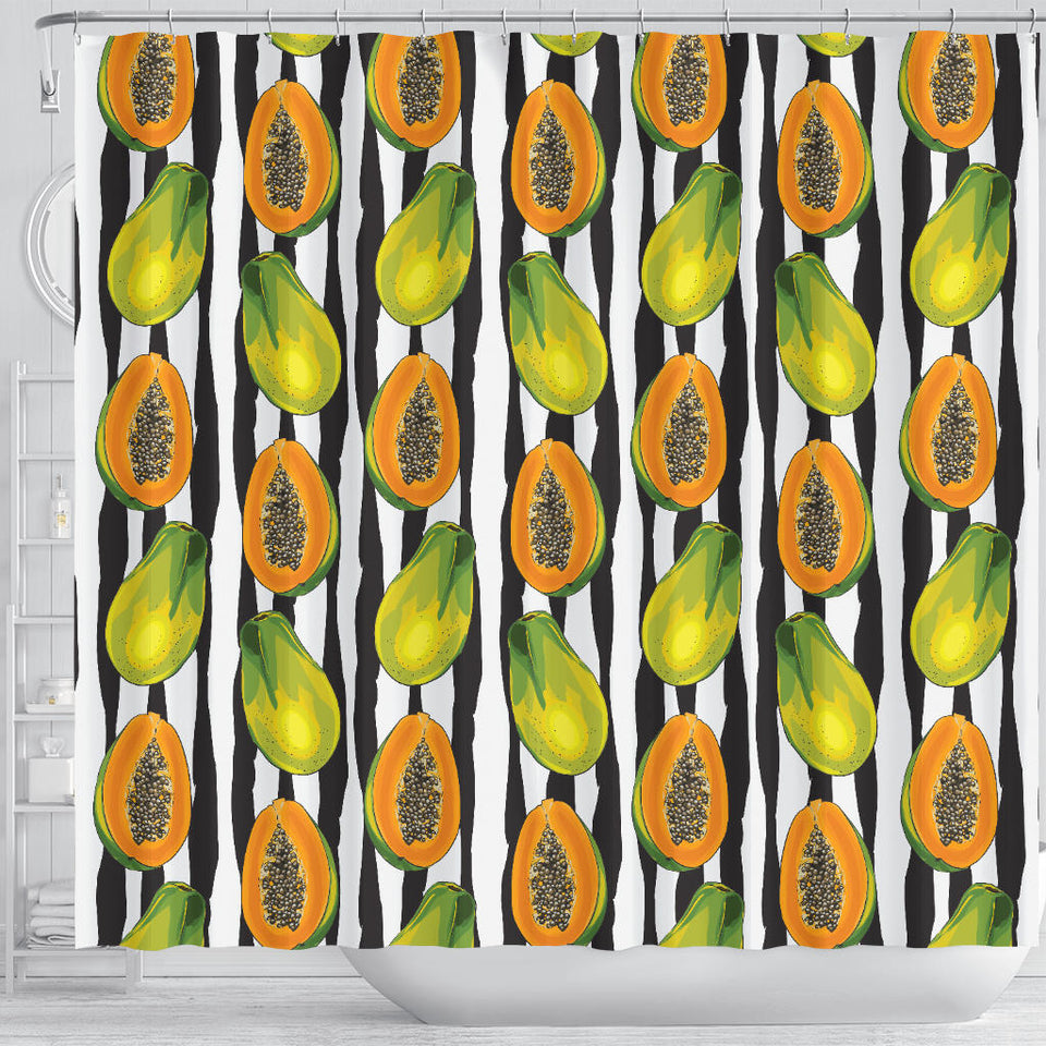 Papaya Design Pattern Shower Curtain Fulfilled In US
