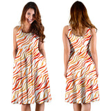 Fire Flame Watercolor Pattern Sleeveless Midi Dress