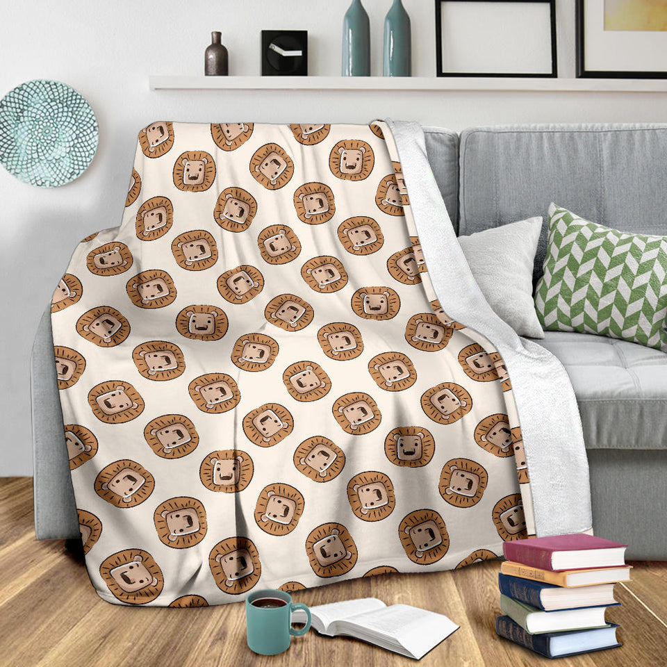 Lion Pattern Print Design 01 Premium Blanket