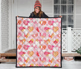 Hand Drawn Heart Design Pattern Premium Quilt
