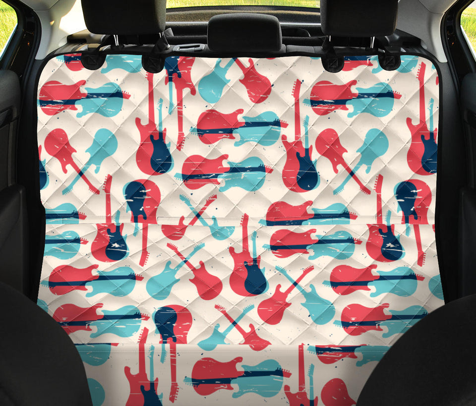 Red Blue Guitar Pattern Dog Car Seat Covers